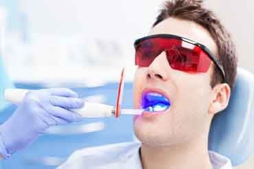 Gums, patient treatment using laser dentistry.