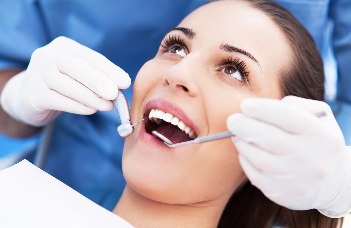 woman on dentist chair in Glebe, Sydney