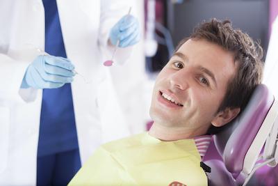 Man at dentist in Santa Monica WA
